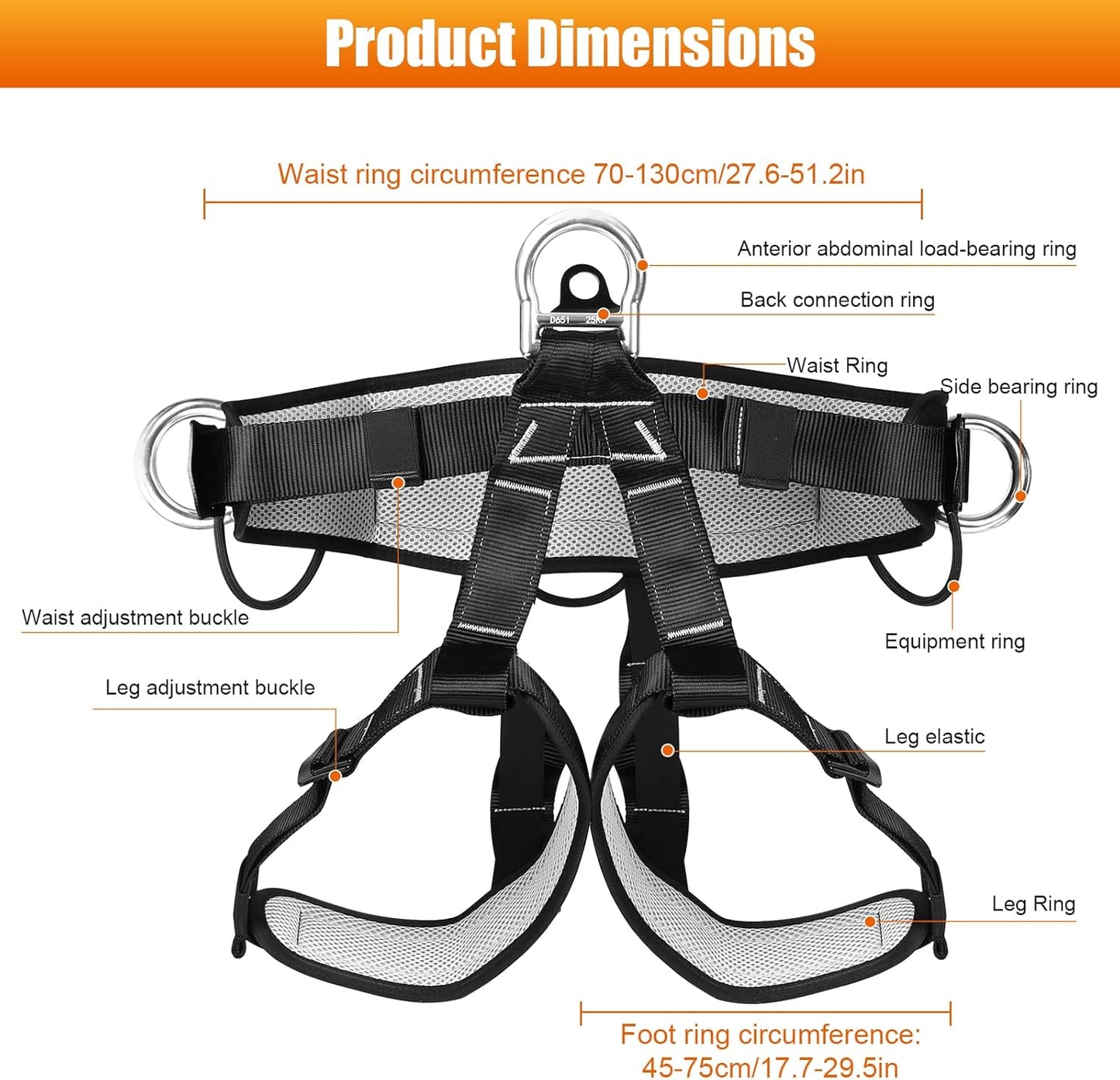 Tree Climbing Gear with Adjustable Climbing Belt and Steel Wire Core Flip Line