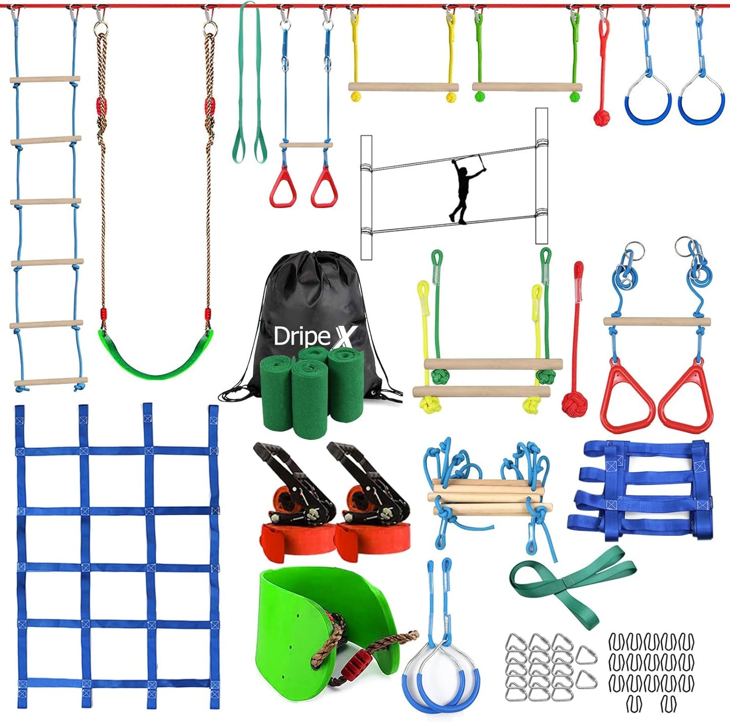 Ninja Warrior Obstacle Course for Kids Backyard