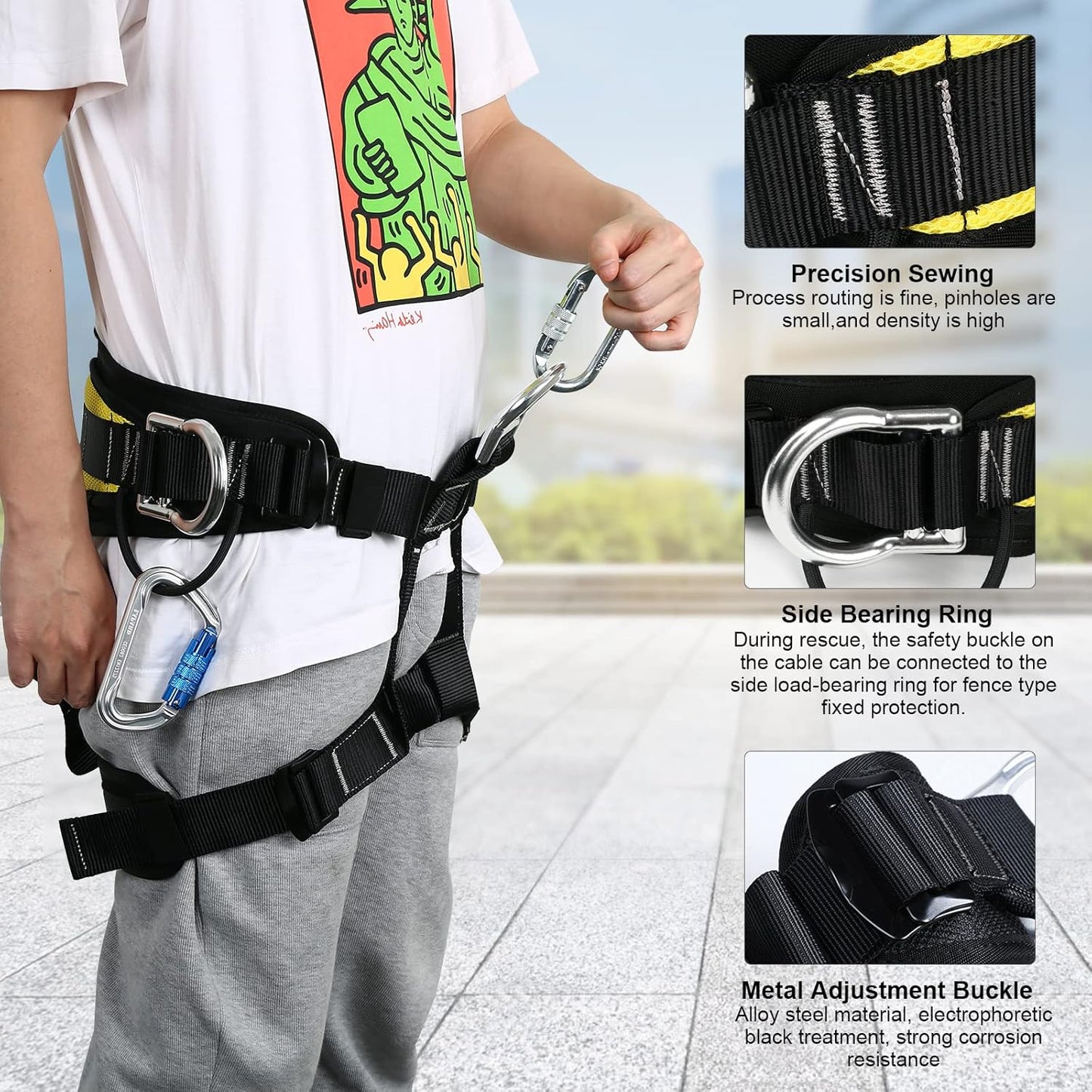 Tree Climbing Gear with Adjustable Climbing Belt and Steel Wire Core Flip Line